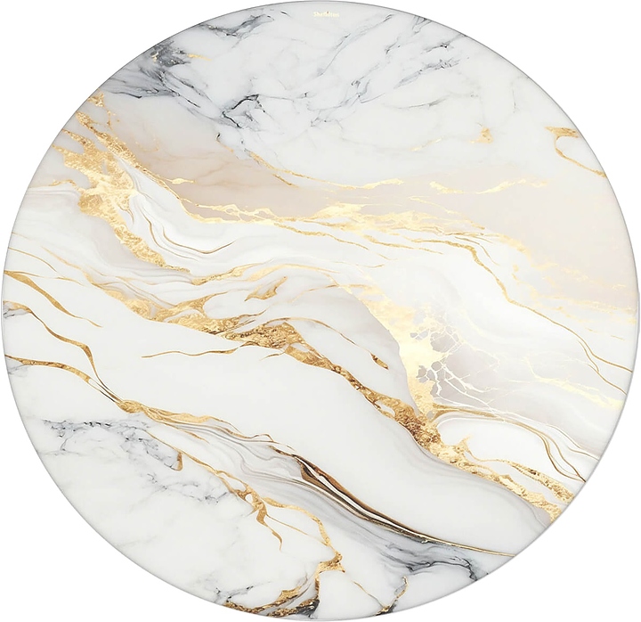 Столешница Sheffilton SHT-TT32 80 (стекло / МДФ) круглая античный белый