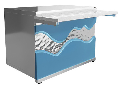 Прилавок нейтральный Luxstahl ПН-1200 Premium River (Река)