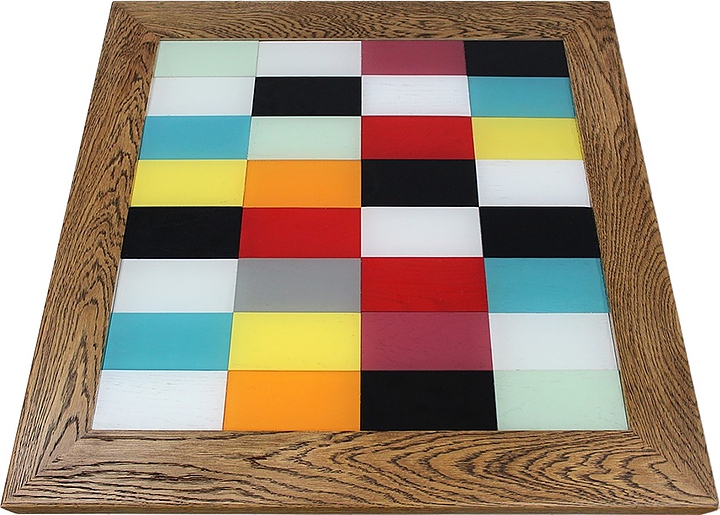 Столешница Sheffilton SHT-TT 80/80 (дуб / эпоксидная смола) квадратная брашированный коричневый дуб