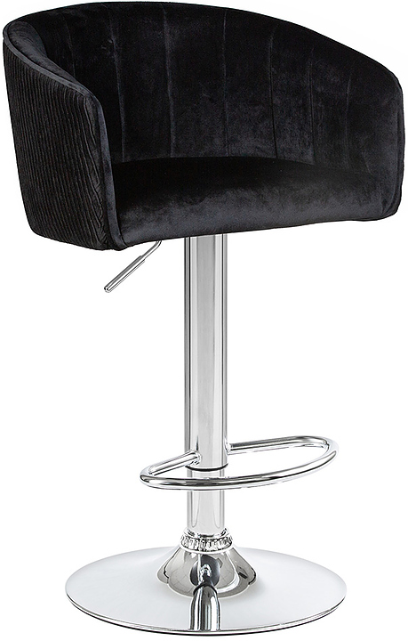 Стул барный DOBRIN 5025-LM DARCY (черный велюр, хром)
