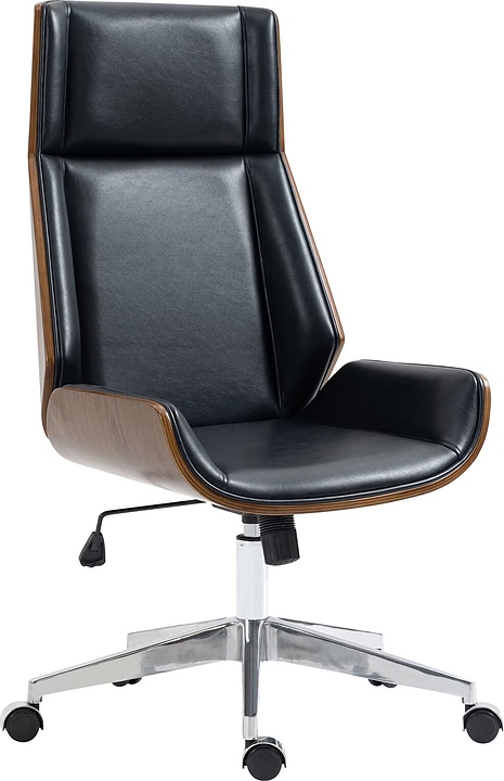 Стул компьютерный Hesby Cadence (полимер / фанера / металл) черный / коричневый / хром