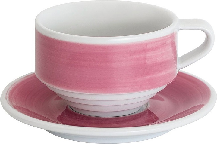 Кофейная пара Loveramics Deco C118-011BPP/C118-032BPP 220 мл (фарфор) розовая (pink handpaint)
