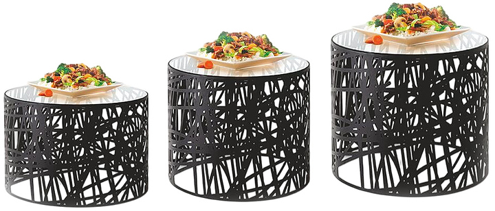 Подставка фуршетная P.L. Proff Cuisine Hotelware MBRG 23458 B Black d 19 см h 15 см + блюдо стекло