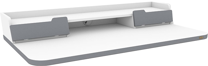 Столешница Sheffilton SHT-TT31 120/65 (ЛДСП) прямоугольная с ящиками белая шагрень / серая