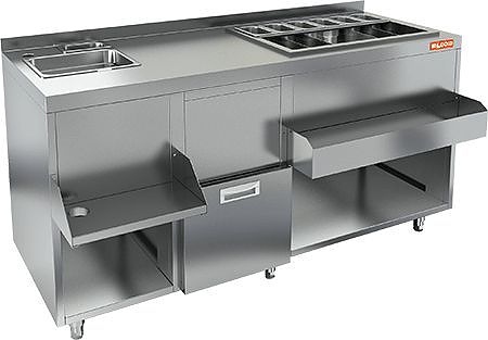 Барная станция HICOLD НБМКС-15/7БПК (с бортом, без ящиков)