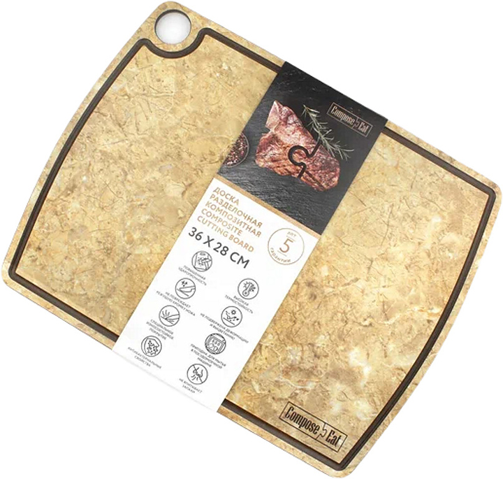 Доска разделочная ComposeEat DRJ3662830431KL6 оникс светлый