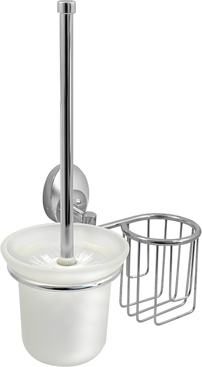 Ершик туалетный с держателем дезодоранта Puff Solinne 16162 Modern (нерж. сталь / стекло матовое) хром / сатин