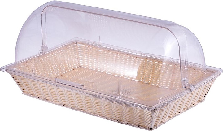 Корзина для хлеба P.L. Proff Cuisine 81221529 530х330 мм с откидной крышкой, ротанг