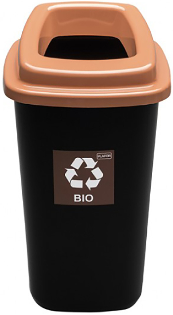 Контейнер для мусора PLAFOR Sort Bin 90 л черный, коричневый