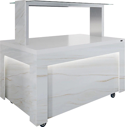 Салат-бар нейтральный Luxstahl СБН-1500 Premium Portal (столешница из искусственного камня)