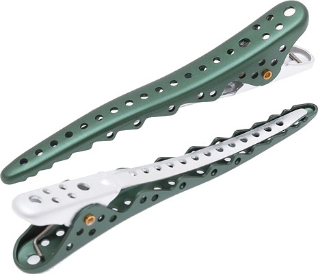 Зажимы для волос Y.S.PARK Shark Clip, 8 шт., алюминий, зеленые