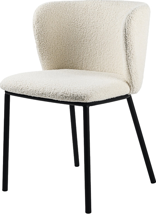 Стул Hesby Whirl (букле / металл) бежевый / черный