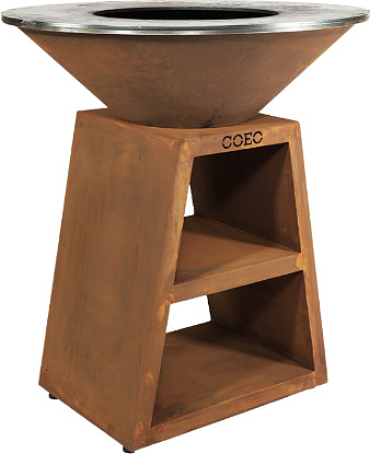 Гриль уличный COEO TRIO 98 h=110 см кортеновская сталь