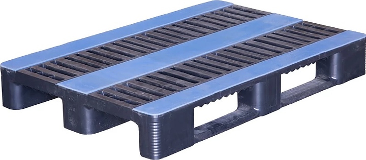 Паллет ТАРА.РУ CR 1208-CR1-1 1200х800х160 мм (сплошной на 3 полозьях) усиленный
