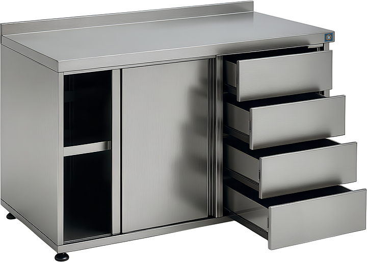 Стол-тумба РЕКОМ ТЯКБ-130/70/85 П 4 ящика слева, с бортом