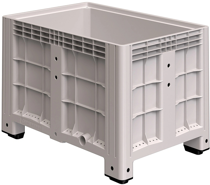 Контейнер iPlast iBOX 11.602 1200х800х800 мм на ножках, сплошной, светло-серый