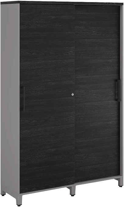 Шкаф для одежды КОБОР HG-120/60/M aluminum/wood