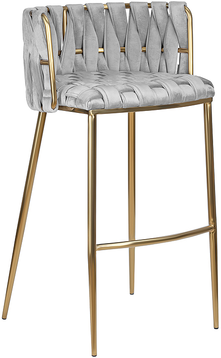 Стул барный DOBRIN 1538G-LMN EMMA GOLD (светло-серый)