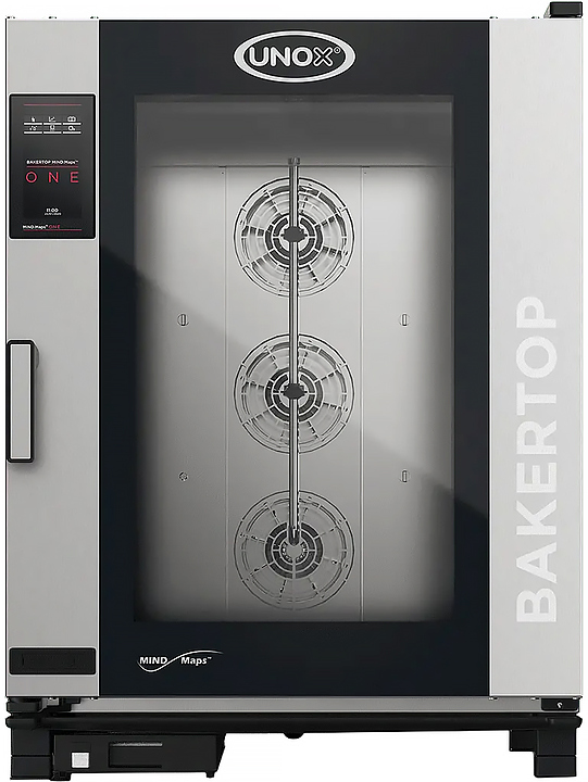 Пароконвектомат UNOX XEBC-10EU-E1LM-MP, открытие двери слева направо