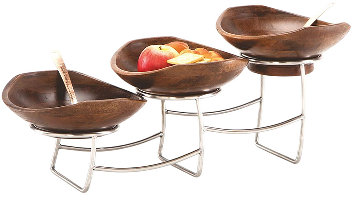 Подставка фуршетная P.L. Proff Cuisine Hotelware CBS 32816 54х18х22 см + 3 салатника бук