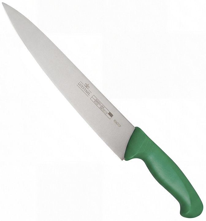 Нож поварской Китай Luxstahl HACCP W016 10" 250 мм зелёный
