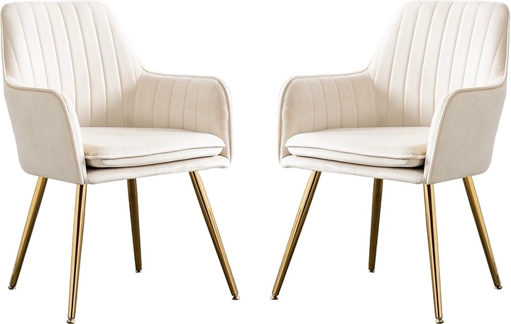 Набор стульев Hesby Tranquil Synchrony (2 шт.) (велюр / металл) бежевые / золото