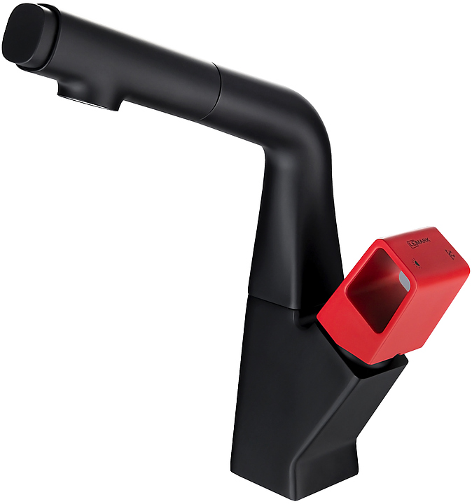 Смеситель для раковины LEMARK Soul LM6008BR с гибким изливом, красный, черный