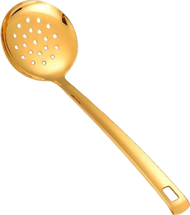 Ложка гарнирная P.L. Proff Cuisine EBYA-09G / Djeni Skimmer Square Tip l=24,5 см перфорированная (нерж. cталь с PVD покрытием) золото