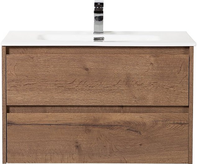 Тумба с раковиной BelBagno KRAFT-900-2C-SO-RT + LOV-900-LVB дуб табак