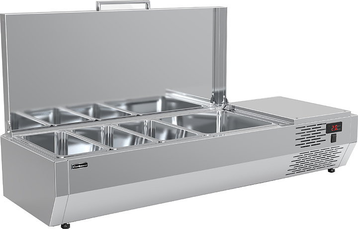 Витрина холодильная Carboma IDO A40 SM 1,2 (3 GN1/3+1 GN1/2) c крышкой