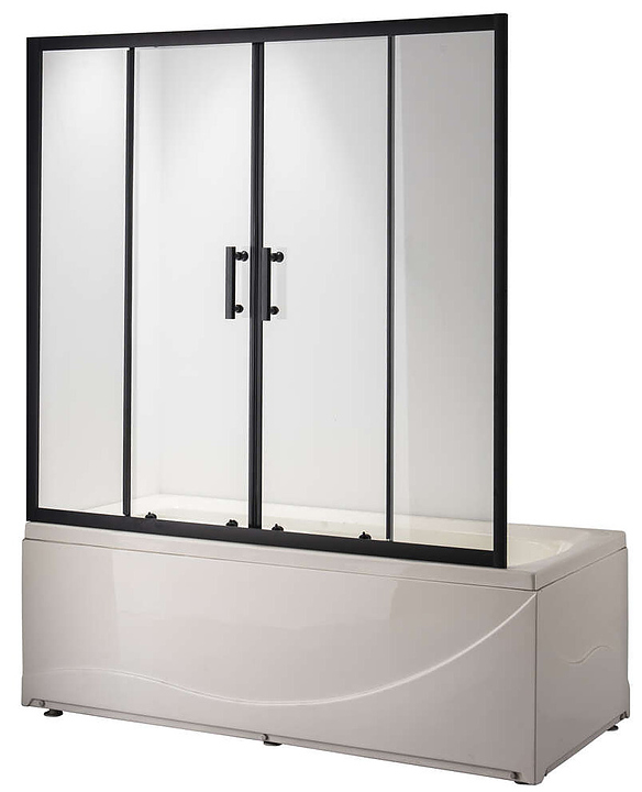 Душевая шторка на ванну Taliente CBled TA-1514CB 150х140 см матовый, черный