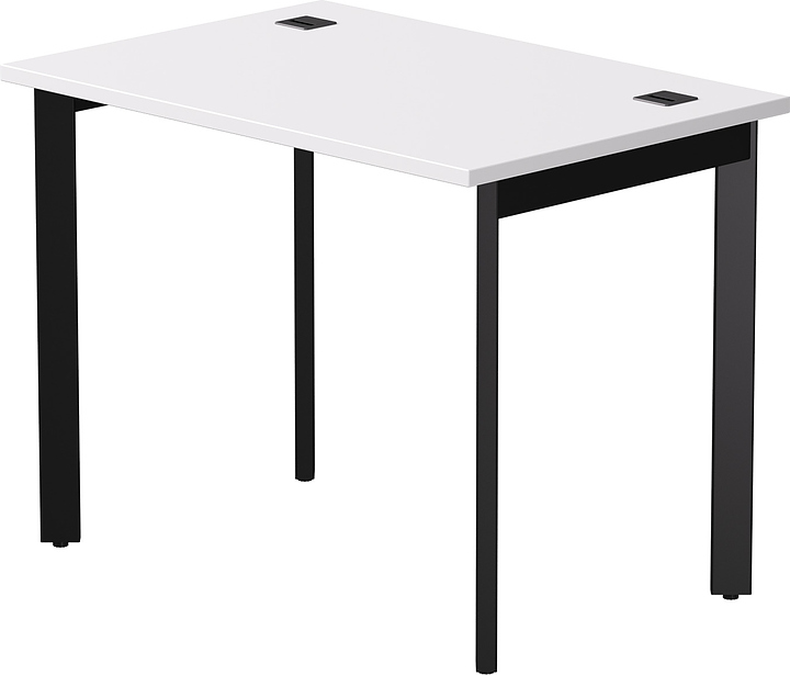 Стол офисный Everprof EVO 980х670х755 мм (ЛДСП / металл) опоры 45гр, белый / черный