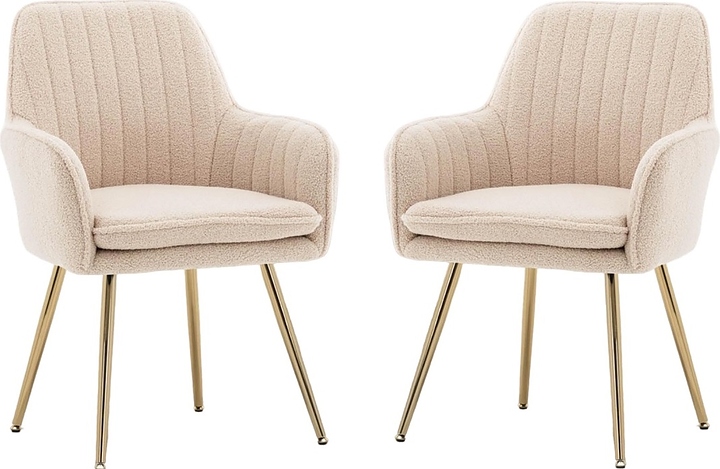Набор стульев Hesby Tranquil Synchrony (2 шт.) (букле / металл) бежевые / золото