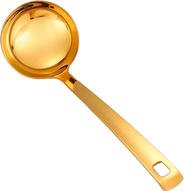 Ложка гарнирная P.L. Proff Cuisine EBUA-01G / DJENI Ladle Square Tip l=24,5 см (нерж. cталь с PVD покрытием) золото