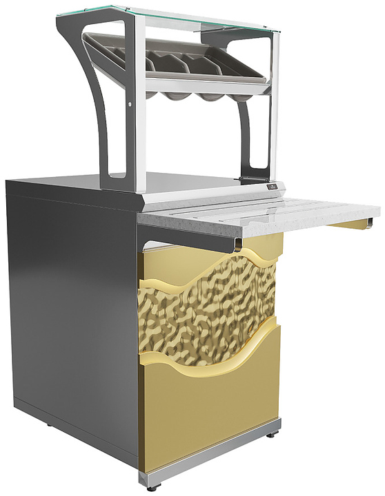 Прилавок для приборов и подносов Luxstahl ПП (С)-600 Premium Gold River (Золотая Река)