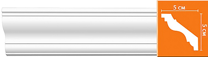 Плинтус потолочный гладкий Decomaster 96118 (50x50x2400 мм)