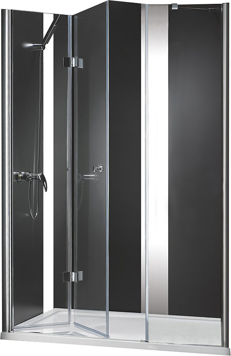 Дверь душевая CEZARES ELENA-W-BS-13-80+45/45-C-Cr 163х195 см, в нишу, складная