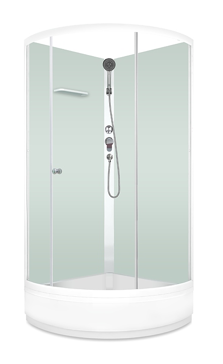 Душевая кабина без крыши Domani-Spa Simple 99 Eco mid DS01ESm99MWCl00 90х90 см