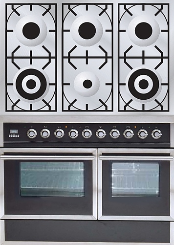Газовая плита с духовым шкафом ILVE QDC-1006W-MP