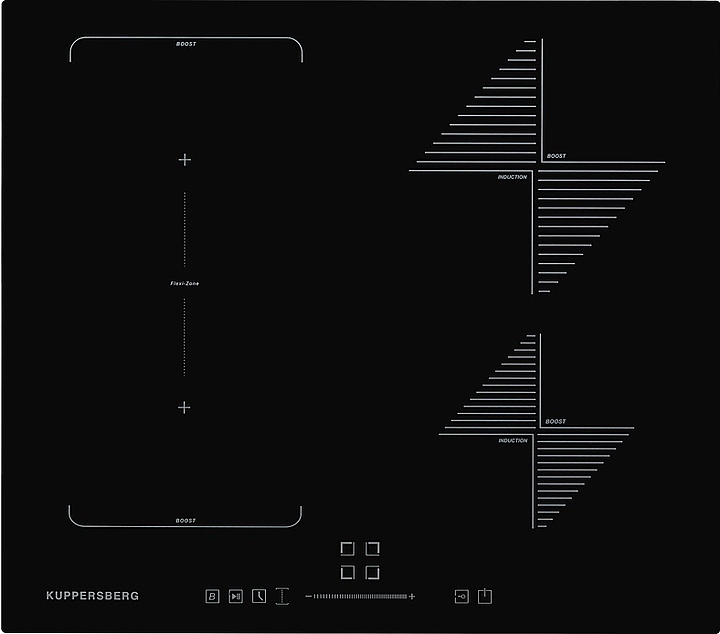 Варочная панель Kuppersberg ICS 614 индукционная, черная с прямой кромкой