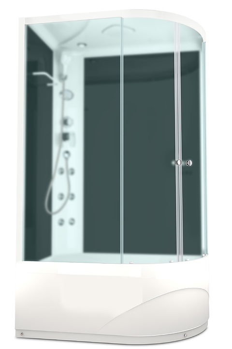 Душевая кабина с гидромассажем и блоком управления Domani-Spa Delight 128 high L DS01D128LHBM10 120х80 см