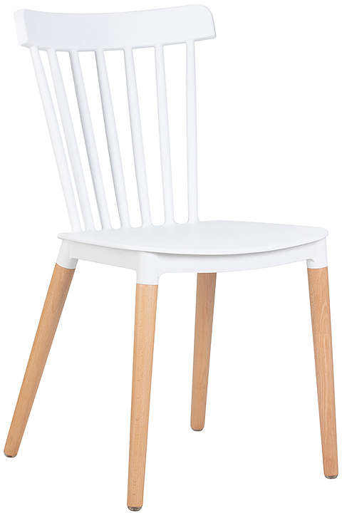 Стул обеденный DOBRIN 687PP-LMZL-N THEO (белый, светлый бук) 4 шт.