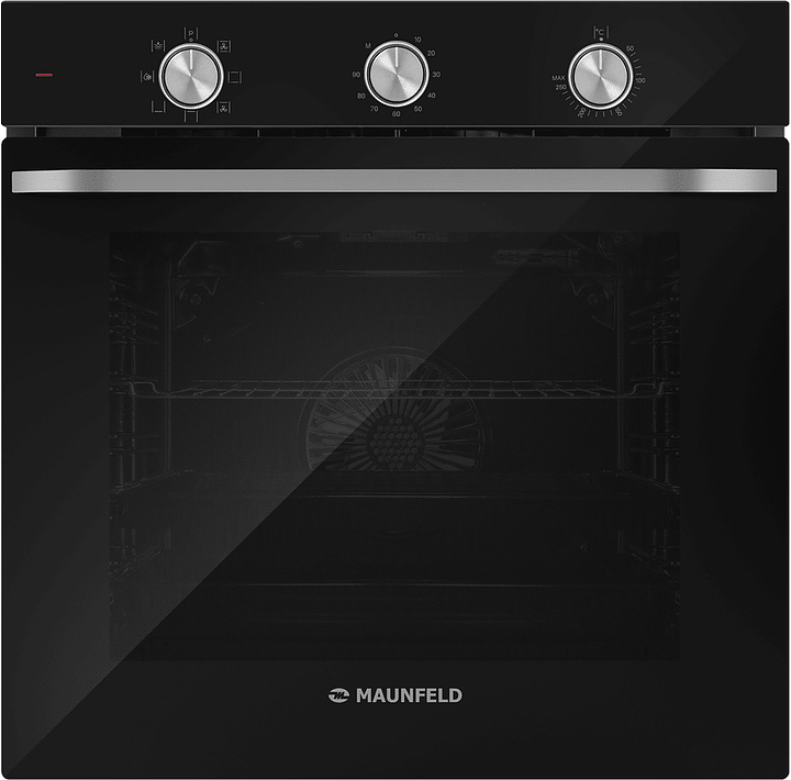 Духовой шкаф Maunfeld FEOF7871B черный / стекло с фурнитурой нерж. сталь