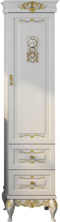Шкаф-пенал Misty Bianco 40 R 42х175 см, правый, белый, сусальное золото