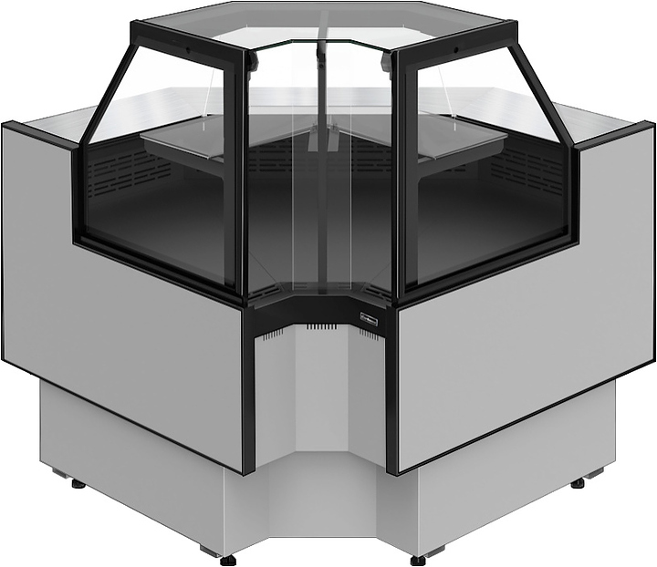 Витрина холодильная Carboma Palm 3 GC95 VV 6-1 версия 2.0 внутренний угол (9006-9005, без боковин)