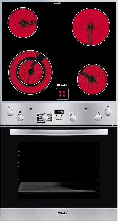Встраиваемый зависимый комплект Miele H 4212 E сталь + KM 6012