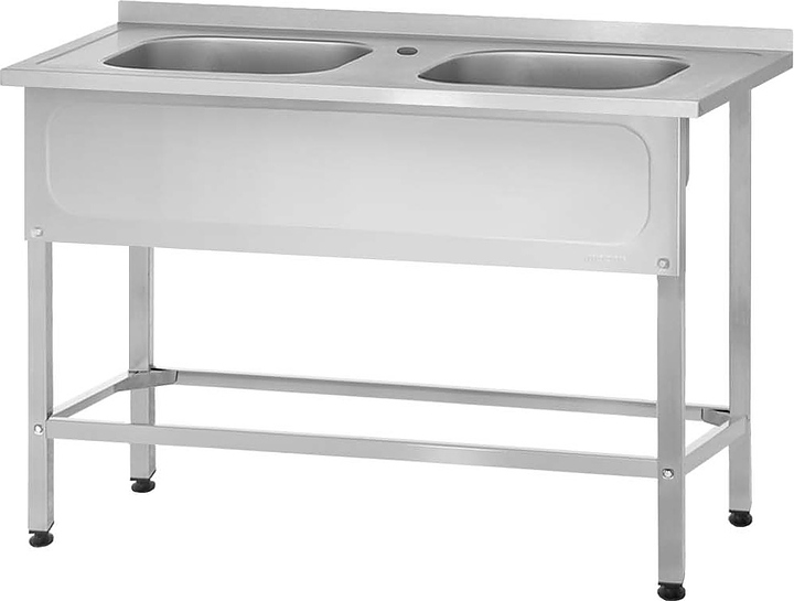 Ванна моечная Mecon Norma Inox ВМЦн 1400х600х860 мм (2 м/о 500х400х250 мм) ножка профильная