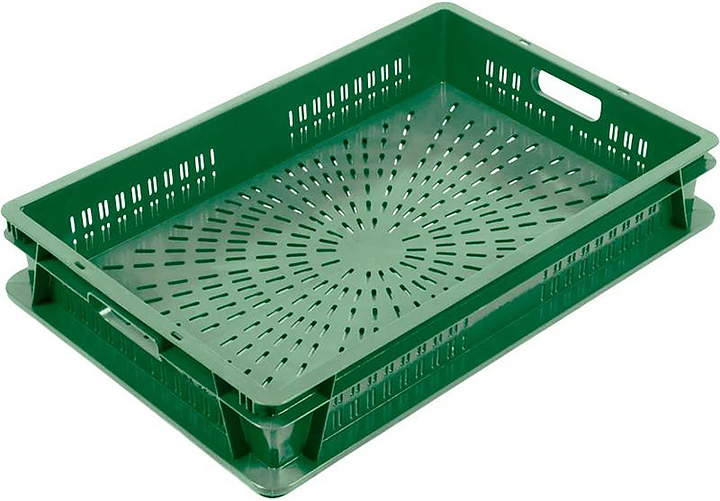 Ящик для овощей и фруктов ТАРА.РУ 6410-02 600х400х100 мм зеленый