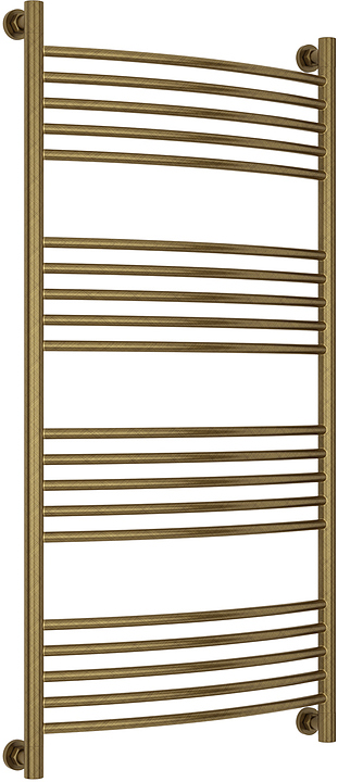 Полотенцесушитель водяной Сунержа Богема+ 120x60 см с выгнутой перемычкой, состаренная бронза