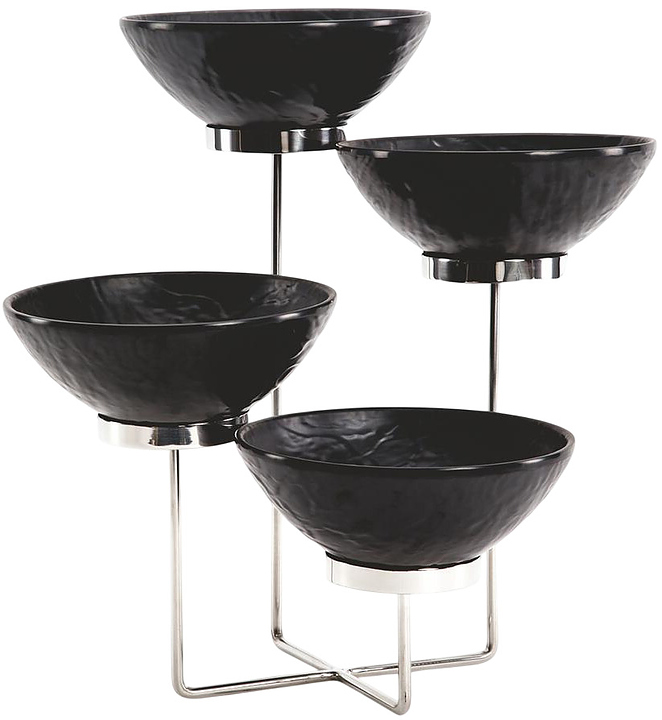 Подставка фуршетная P.L. Proff Cuisine Hotelware QS 7000 40х40х44 см + 4 салатника меламин